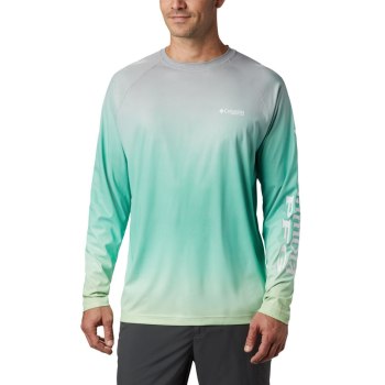 Pánské Mikiny Columbia PFG Terminal Deflector Printed Long Sleeve Světle Zelene RPAIGC163